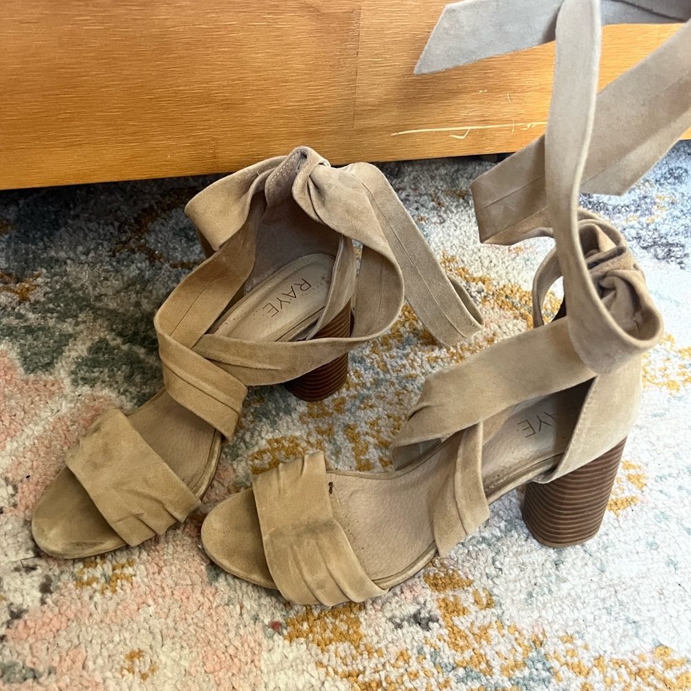 RAYE suede heels lace up sandals